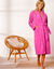 Peignoir mixte adulte col châle éponge bouclette (fuchsia)