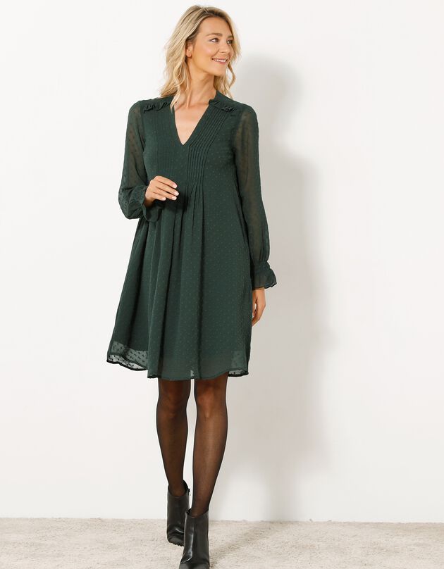 Robe unie à plis (bronze)