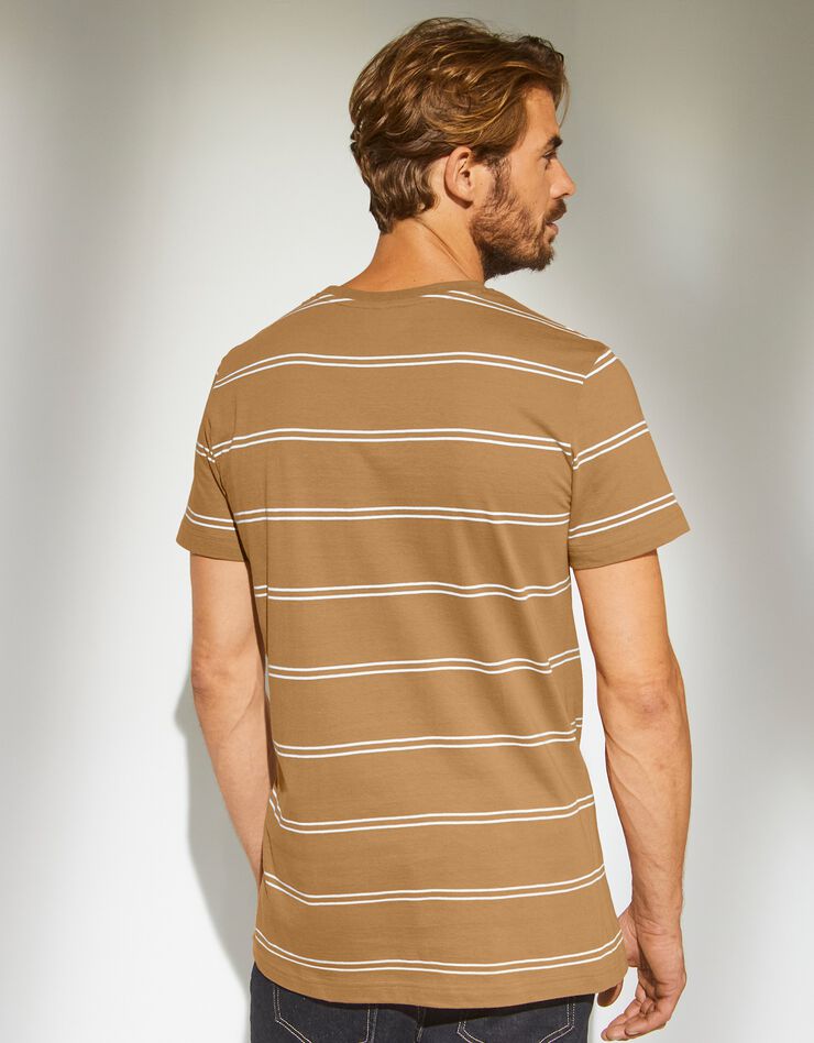 Tee-shirt rayé manches courtes (ocre)