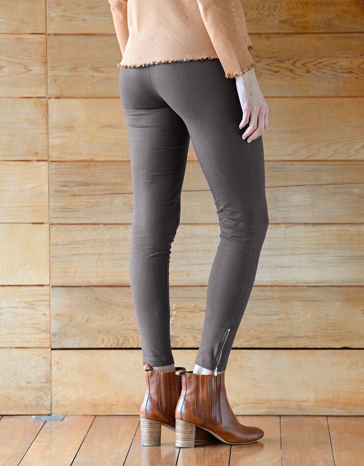 Legging bas de jambe zippé taille élastiquée (anthracite) Legging bas de jambe zippé taille élastiquée (anthracite)