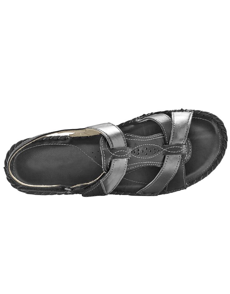 Sandales bicolores en cuir extra souple - noir (noir)