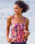 Haut de tankini adapté post-opératoire imprimé Baracoa (gris / orange)