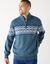 Pull camionneur jersey motif jacquard doublé polaire (bleu grisé)