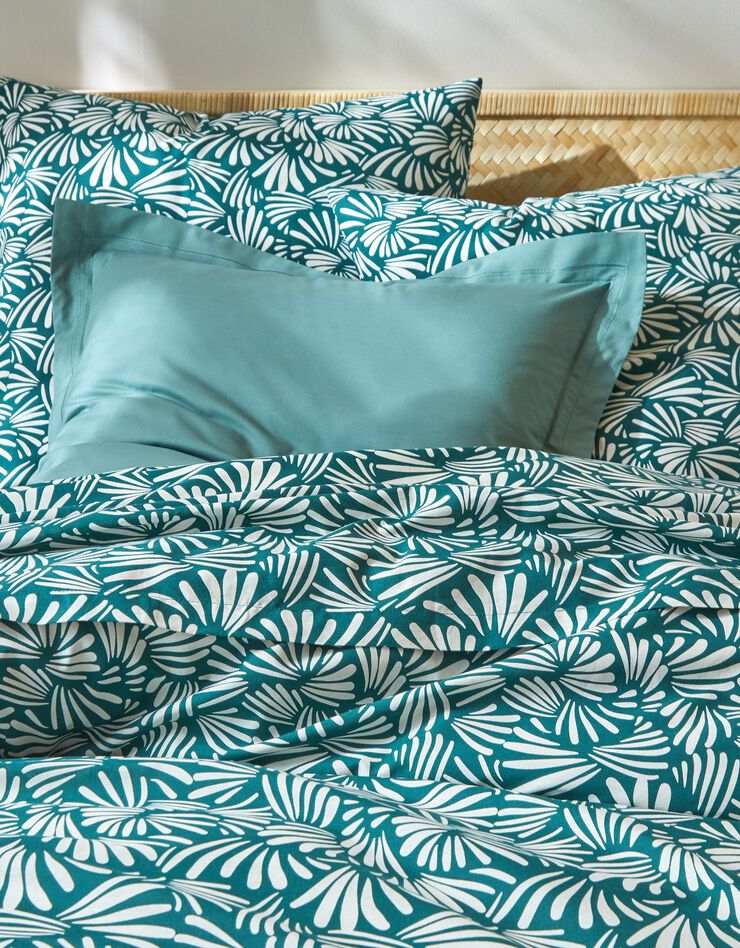 Linge de lit Vick en coton imprimé graphique (vert)