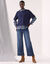 Pull poncho manches coude (marine)