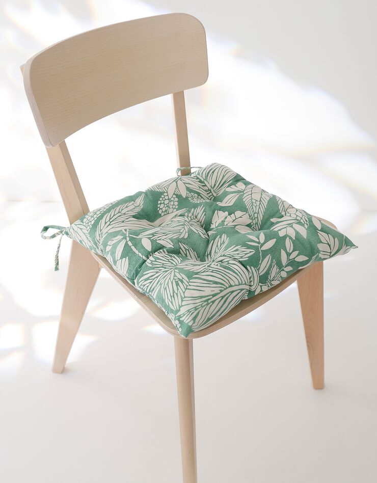 Galette de chaise carrée imprimée - lot de 2 (vert amande)