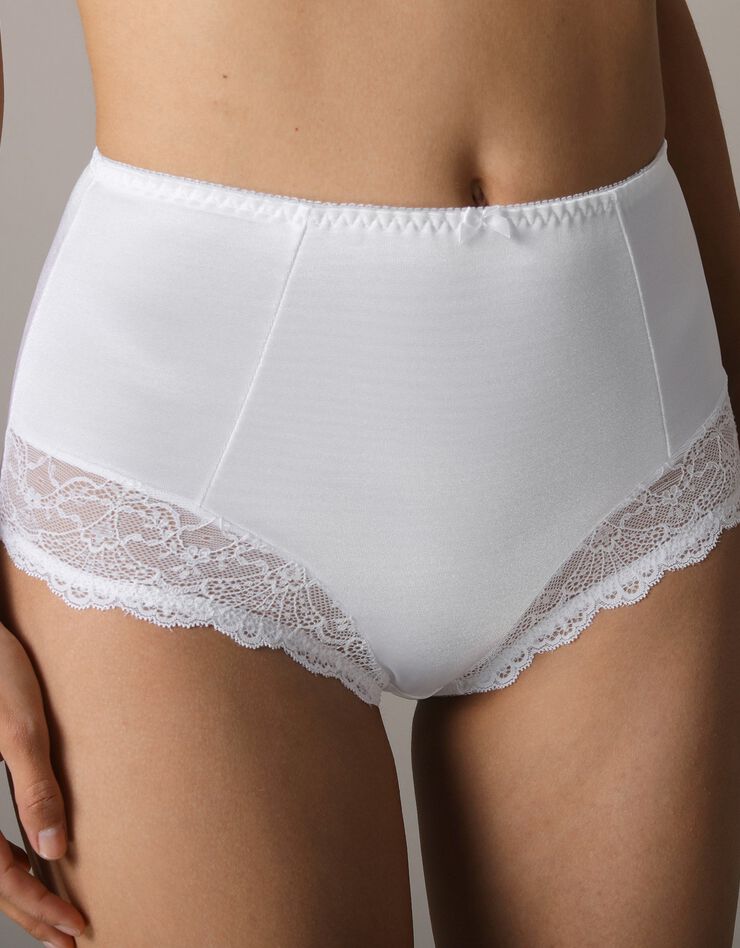 Gainette maille satinée et dentelle Salford - lot de 2 (blanc + noir) Gainette maille satinée et dentelle Salford - lot de 2 (blanc + noir)