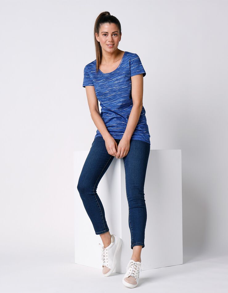 Tee-shirt chiné manches courtes en coton bio, éco-responsable (bleu dur chiné) Tee-shirt chiné manches courtes en coton bio, éco-responsable (bleu dur chiné)