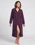 Robe de chambre longue en polaire, col Claudine (prune)