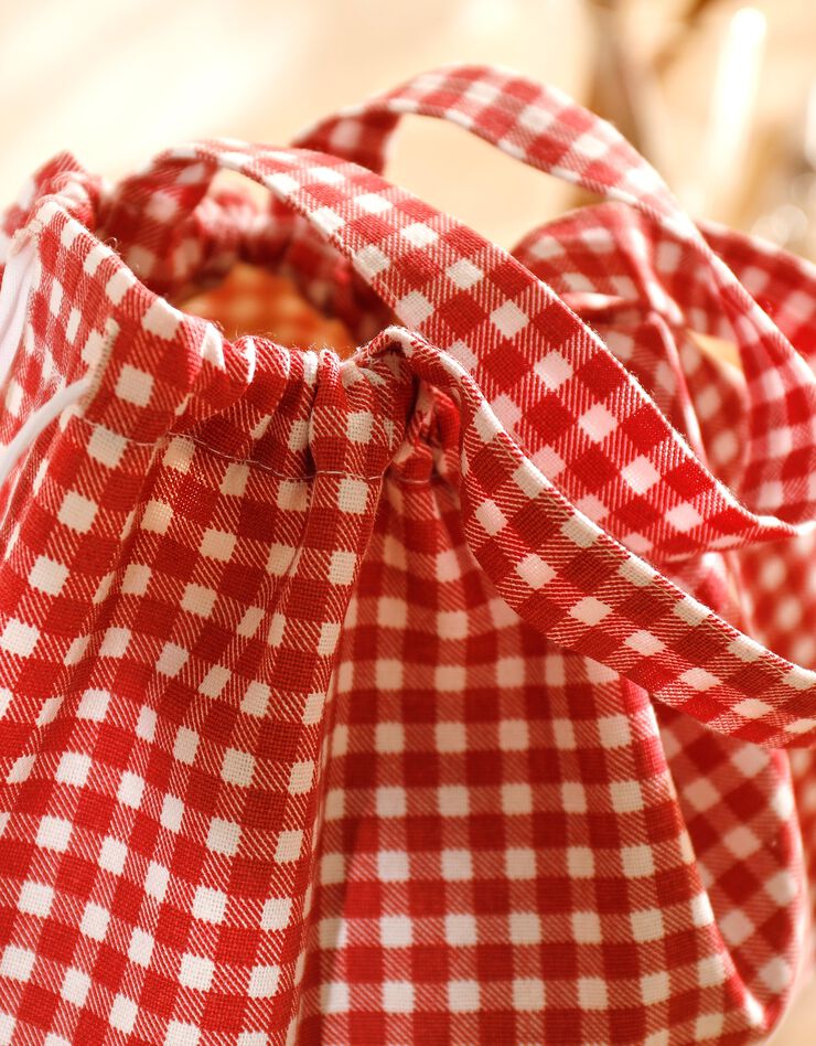 Sac à pain imprimé carreaux - collection upcycling (rouge / blanc) Sac à pain imprimé carreaux - collection upcycling (rouge / blanc)