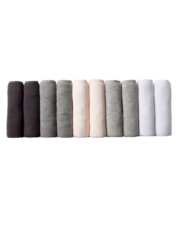 Culotte taille haute en coton extensible - lot de 10 (neutre) Culotte taille haute en coton extensible - lot de 10 (neutre)