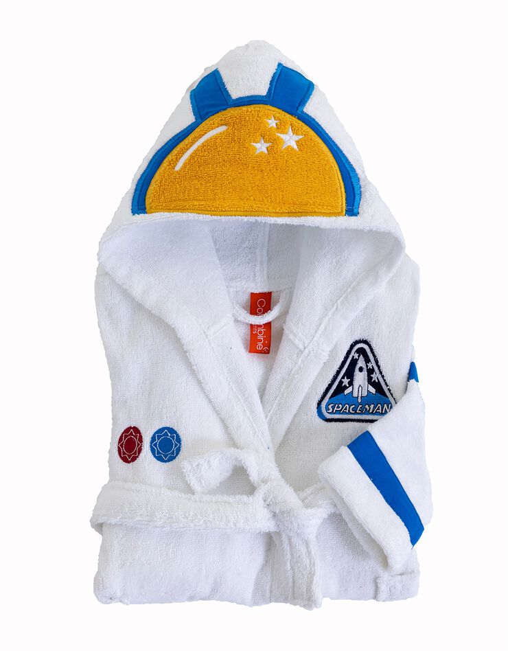 Peignoir de bain enfant astronaute éponge coton - 340g/m2 (blanc) Peignoir de bain enfant astronaute éponge coton - 340g/m2 (blanc)