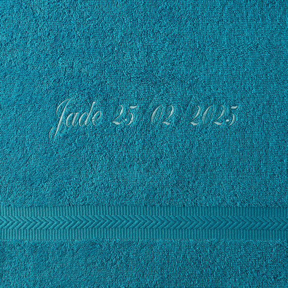 Collection serviettes de bain personnalisables confort moelleux (turquoise)