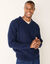 Pull col V maille irlandaise (marine)