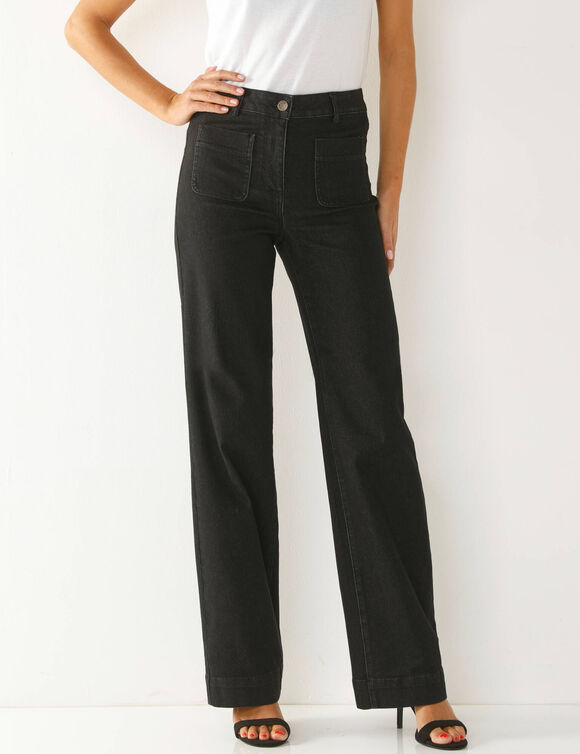 Jean coupe large taille haute, stature moyenne (black used)