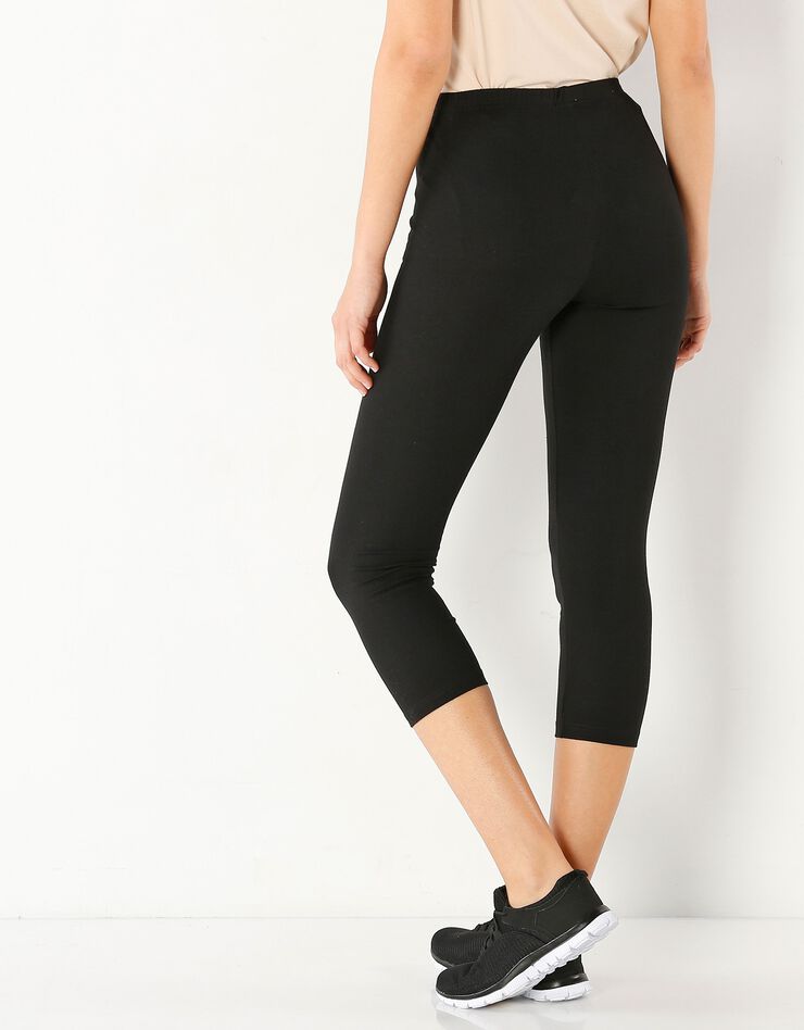 Legging 3/4 uni - lot de 2 (blanc / noir) Legging 3/4 uni - lot de 2 (blanc / noir)