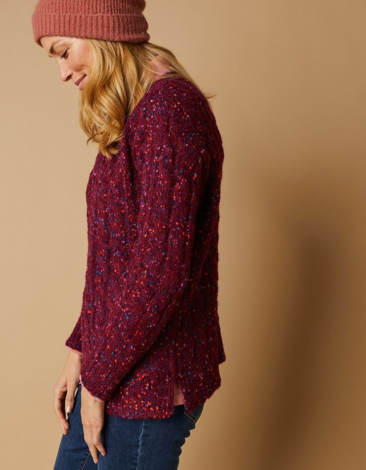 Pull col bateau maille bouclette (prune) Pull col bateau maille bouclette (prune)