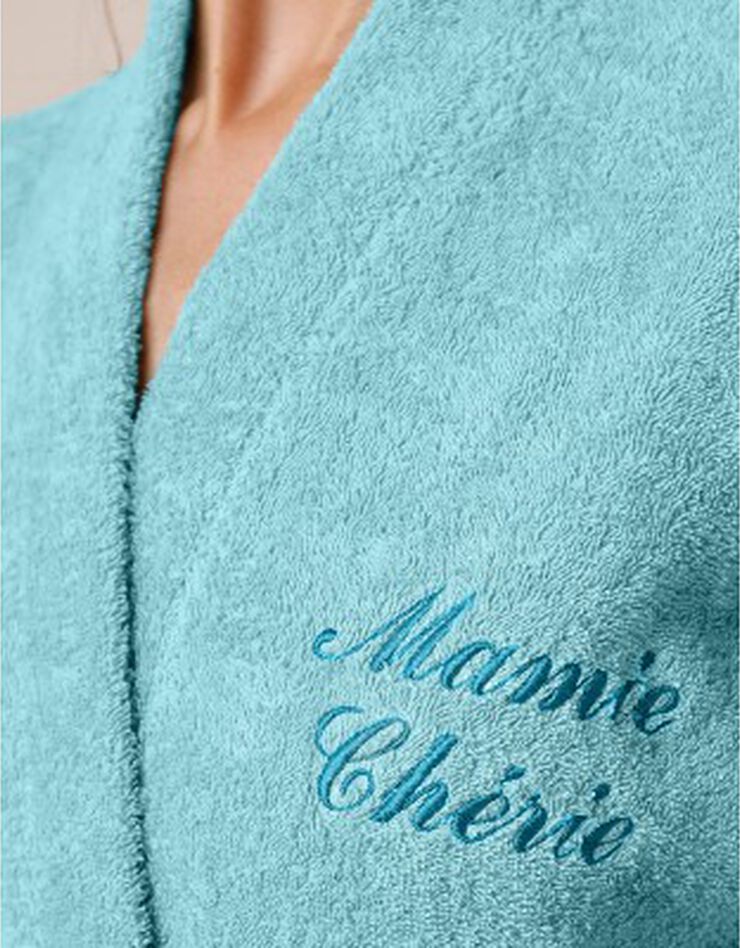 Peignoir mixte adulte uni coton éponge bouclette col kimono personnalisé (vert d'eau) Peignoir mixte adulte uni coton éponge bouclette col kimono personnalisé (vert d'eau)