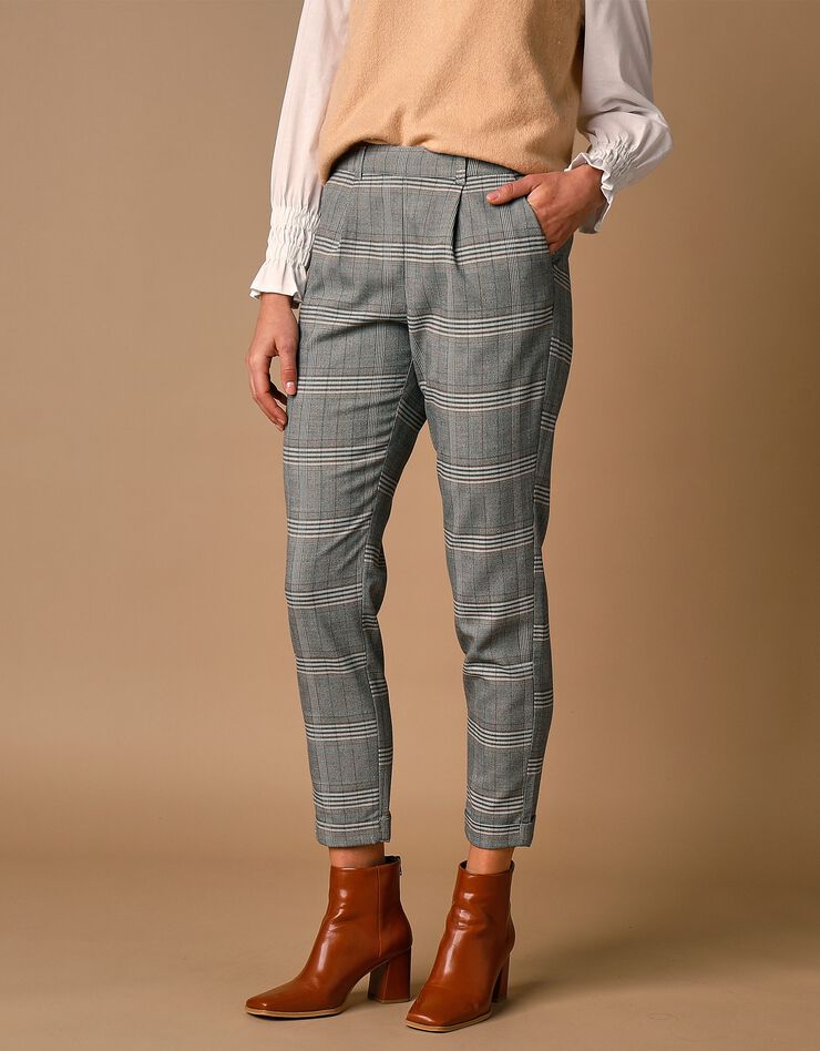 Pantalon 7/8ème imprimé carreaux (beige / vert) Pantalon 7/8ème imprimé carreaux (beige / vert)