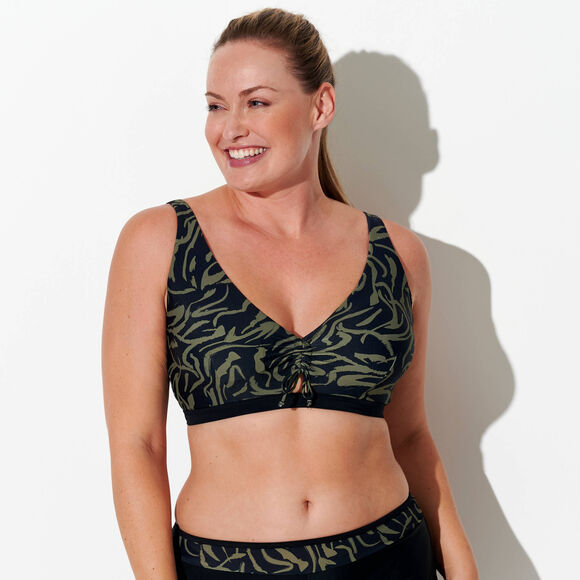 Haut de maillot de bain forme foulard Floresta - sans armatures (noir / kaki)
