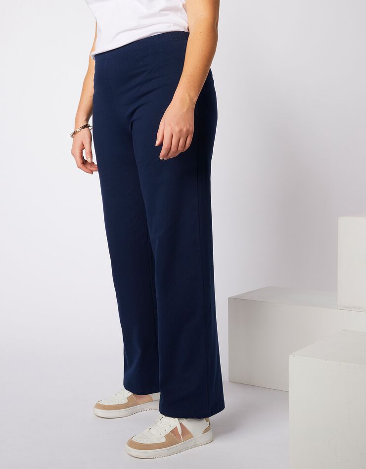 Pantalon large maille stretch (marine) Pantalon large maille stretch (marine)