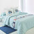 Linge de lit Cabine en coton imprim&eacute; (bleu)