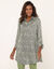Tunique longue col chemise, imprimé cachemire (tilleul)