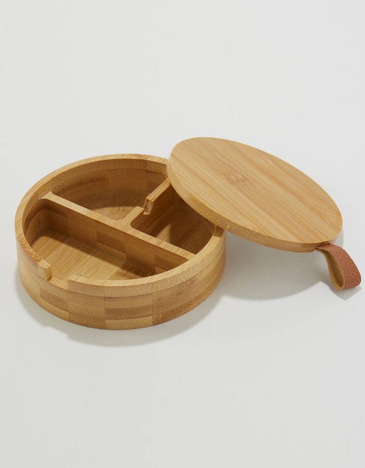 Boîte de rangement avec miroir de maquillage (bois)