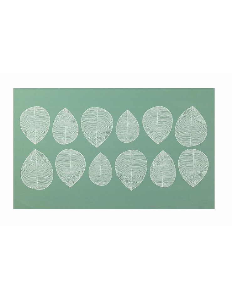 Tapis vinyle décor feuilles (vert) Tapis vinyle décor feuilles (vert)