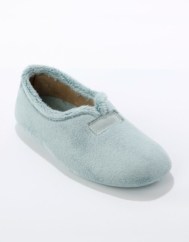 Chaussons moelleux en fausse fourrure (bleu)