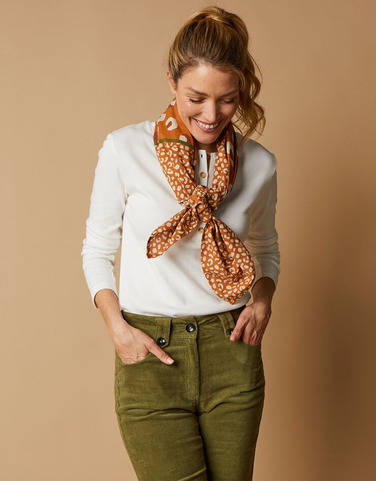 Foulard carré imprimé Savana - caramel (caramel) Foulard carré imprimé Savana - caramel (caramel)