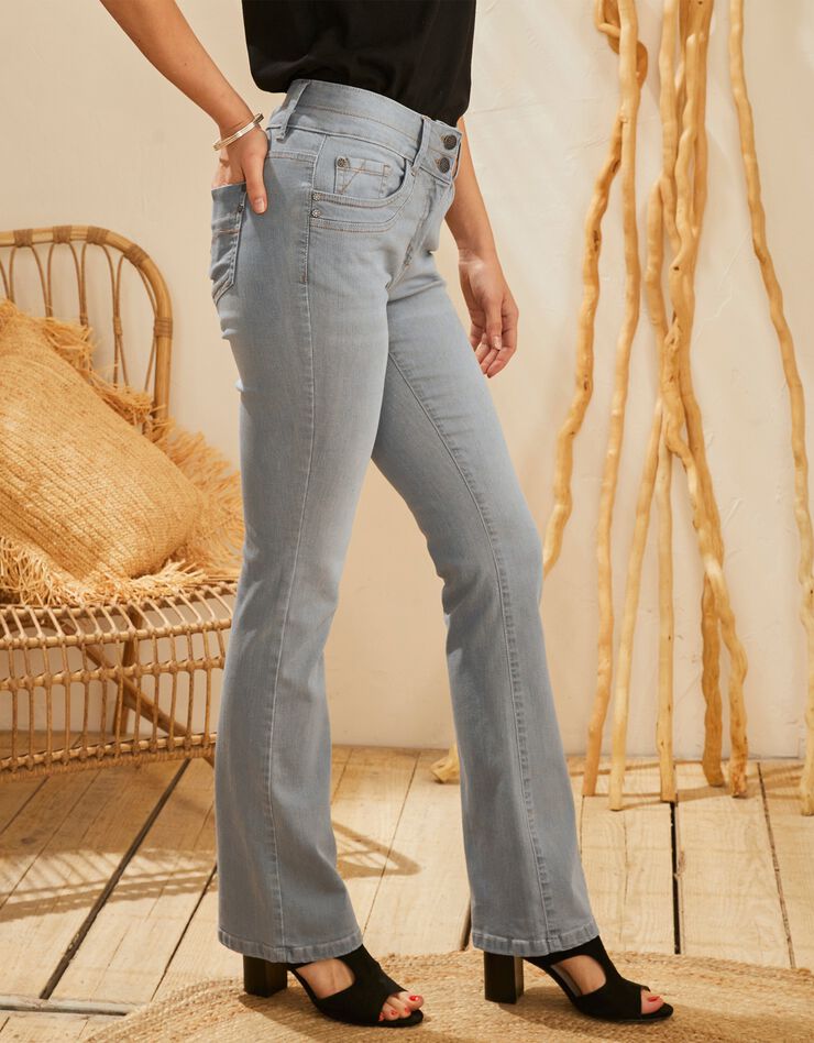 Jean délavé coupe bootcut stretch (gris) Jean délavé coupe bootcut stretch (gris)