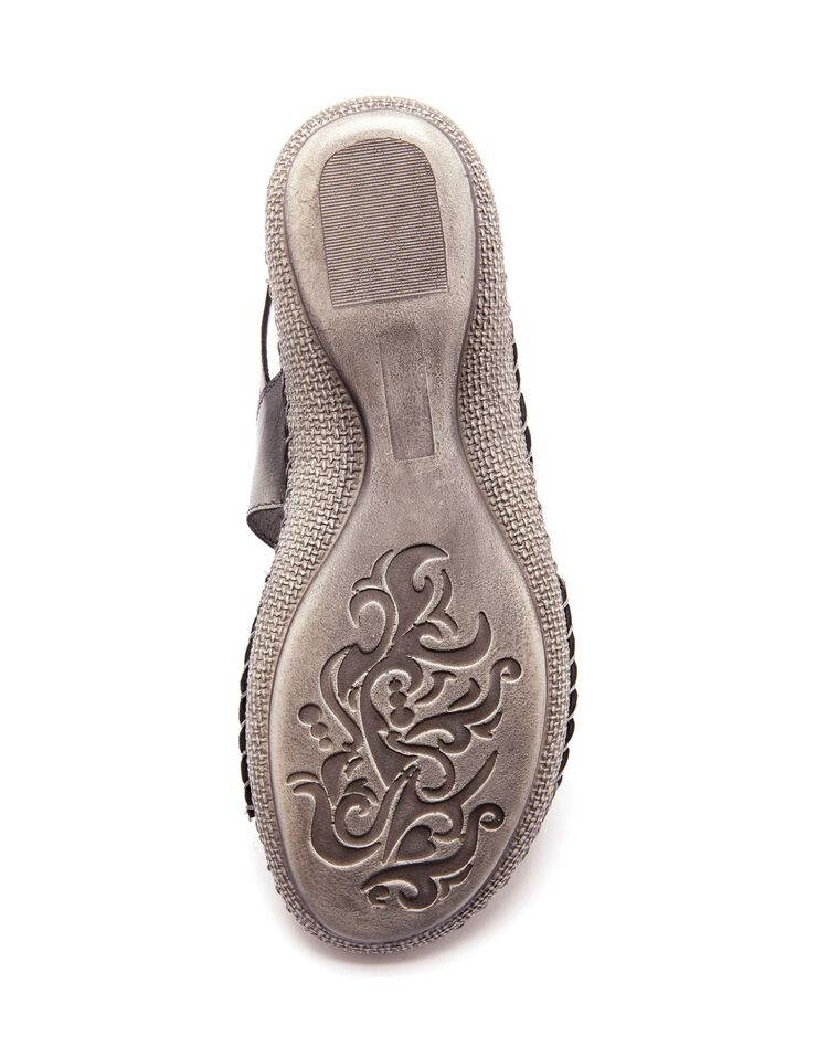 Sandales cuir gris - largeur confort (gris)
