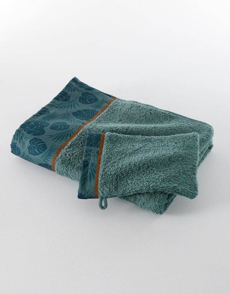 Éponge coton liteau motif jungle - 420 g/m² (eucalyptus) Éponge coton liteau motif jungle - 420 g/m² (eucalyptus)
