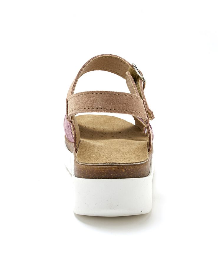 Sandales cuir brides multicolores - largeur confort (rose) Sandales cuir brides multicolores - largeur confort (rose)