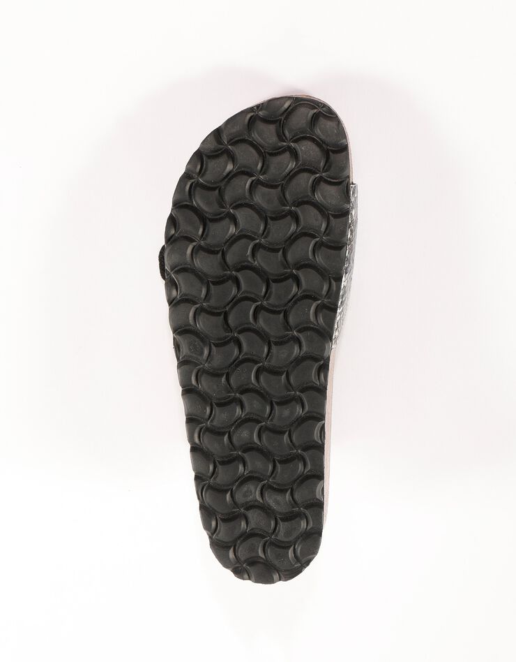 Sandales plates à boucle effet python (gris)