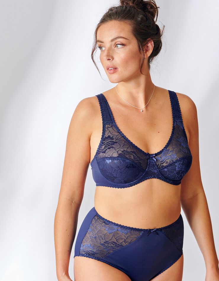 Soutien-gorge dentelle fleurie - avec armatures (marine) Soutien-gorge dentelle fleurie - avec armatures (marine)