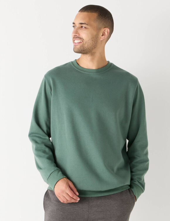 Sweat molleton col rond (vert foncé)