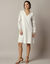 Robe courte évasée, manches blousantes macramé (blanc)
