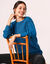 Pull torsadé - maille anglaise (bleu paon)