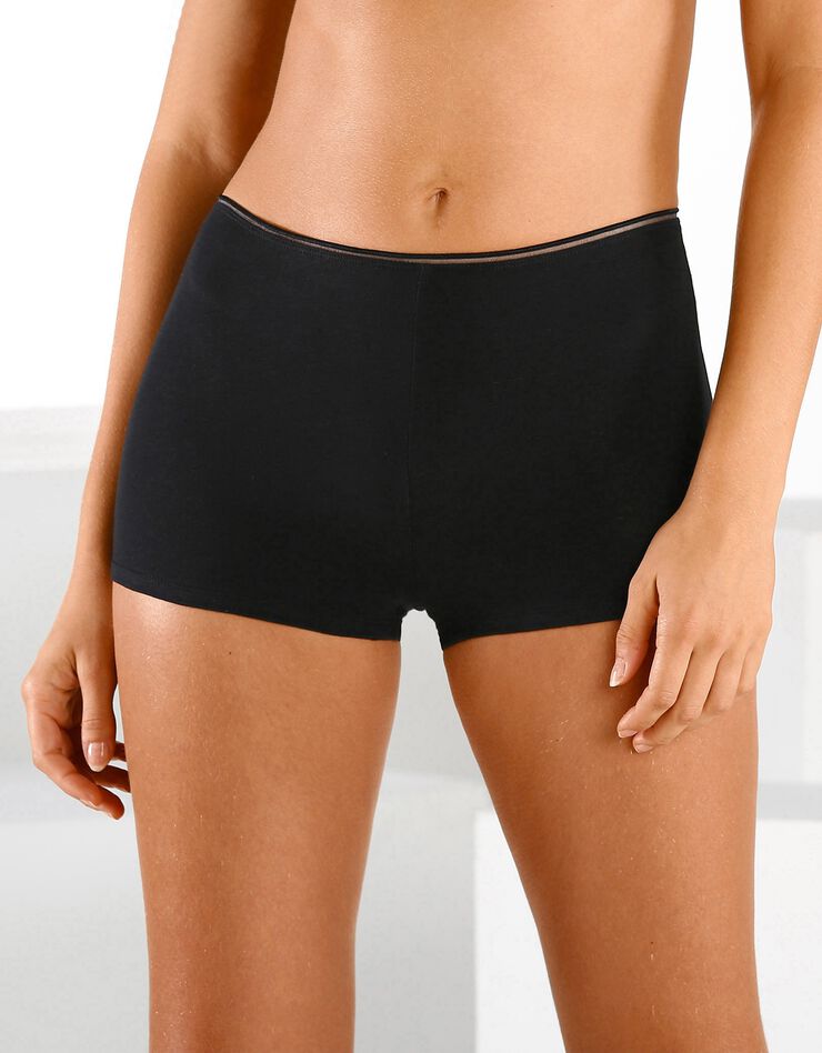 Boxers coton coutures plates - lot de 4 (peau / noir) Boxers coton coutures plates - lot de 4 (peau / noir)