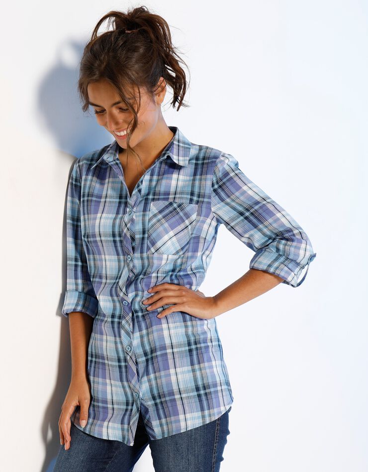 Chemise flanelle à carreaux (bleu / violet) Chemise flanelle à carreaux (bleu / violet)