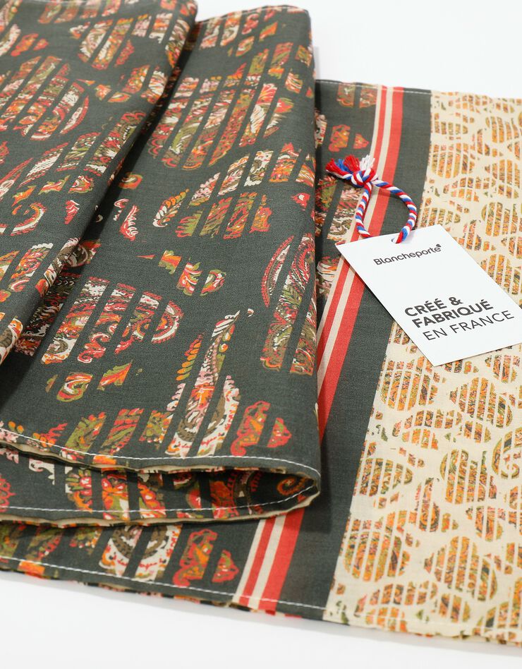 Foulard fabriqué en France imprimé graphique, 198 x 38 cm - coton (rose) Foulard fabriqué en France imprimé graphique, 198 x 38 cm - coton (rose)