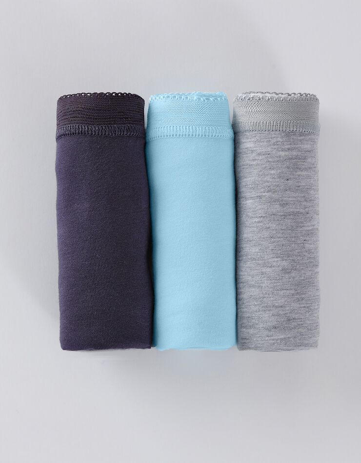 Culotte maxi Basic - lot de 3 (bleu marine chiné) Culotte maxi Basic - lot de 3 (bleu marine chiné)