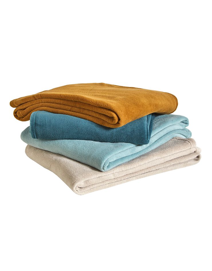 Plaid polaire microfibre toucher peluche (bronze)
