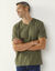 Tee-shirt col V manches courtes - lot de 3 (corail + vert sauge + kaki)