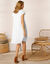 Robe décolleté macramé unie (blanc)
