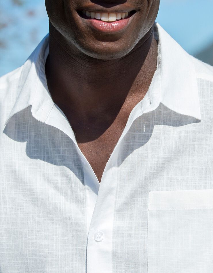 Chemise unie aspect lin manches courtes (naturel) Chemise unie aspect lin manches courtes (naturel)