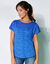 T-shirt imprimé col rond (bleu)