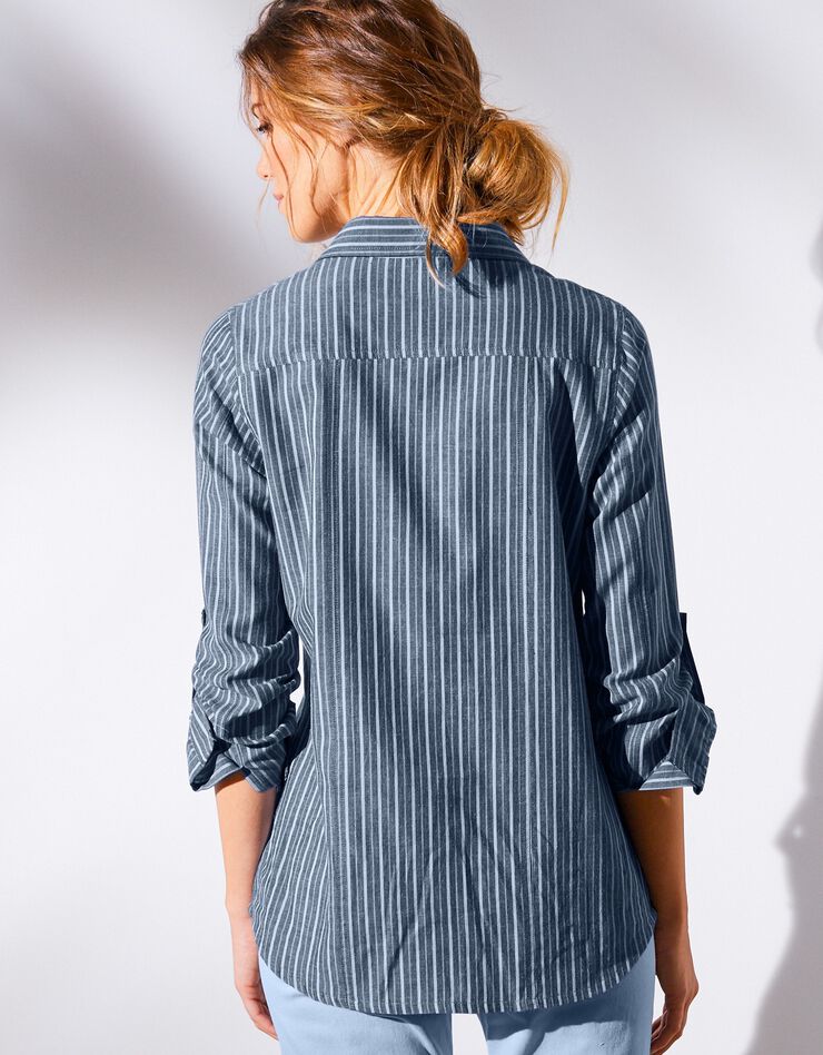 Chemise jean rayée manches longues (stone) Chemise jean rayée manches longues (stone)